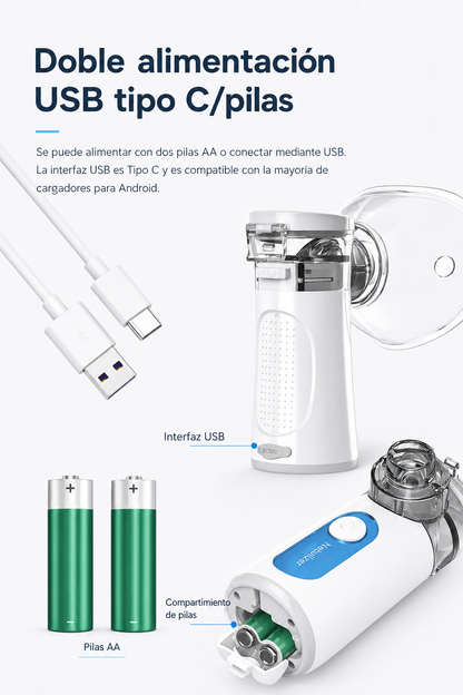 Nebulizador Eléctrico De Mano Silencioso Para Niños Y Adultos