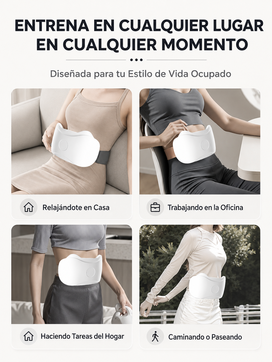 Masajeador Abdominal Eléctrico Inalámbrico – Quema Grasa, Reduce Hinchazón y Activa la Digestión Natural