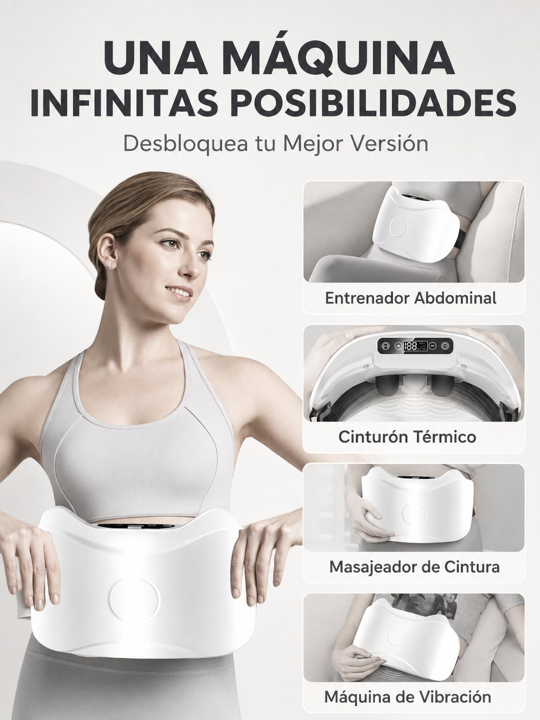 Masajeador Abdominal Eléctrico Inalámbrico – Quema Grasa, Reduce Hinchazón y Activa la Digestión Natural