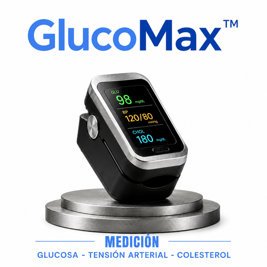 GlucoMax™ 3 en 1 - Medidor de Glucosa Sin Dolor + Colesterol + Presión Arterial + Oxígeno + ENVÍO GRATIS