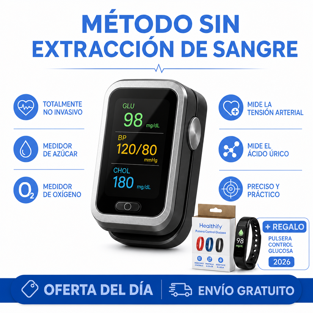 GlucoMax™ 3 en 1 - Medidor de Glucosa Sin Dolor + Colesterol + Presión Arterial + Oxígeno + ENVÍO GRATIS