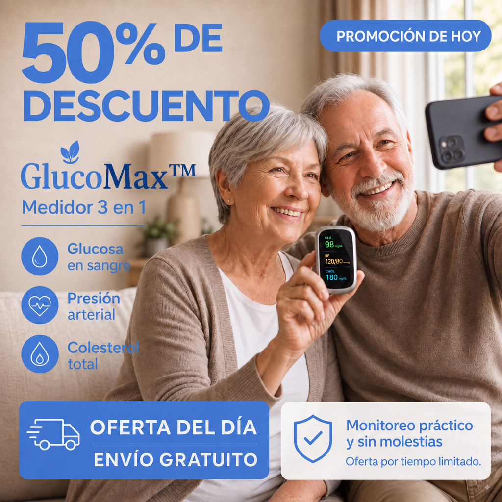GlucoMax™ 3 en 1 - Medidor de Glucosa Sin Dolor + Colesterol + Presión Arterial + Oxígeno + ENVÍO GRATIS
