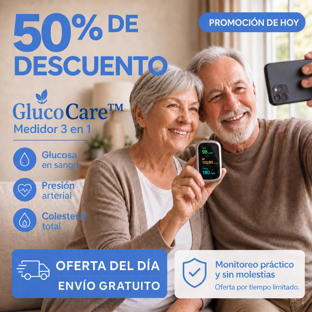 GlucoCare™ 3 en 1 - Medidor de Glucosa Sin Dolor + Colesterol + Presión Arterial + Oxígeno + ENVÍO GRATIS