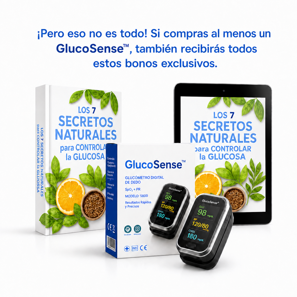 GlucoSense™ 3 en 1 : Medidor de Glucosa Sin Dolor + Colesterol + Presión Arterial + Oxígeno + ENVÍO GRATIS