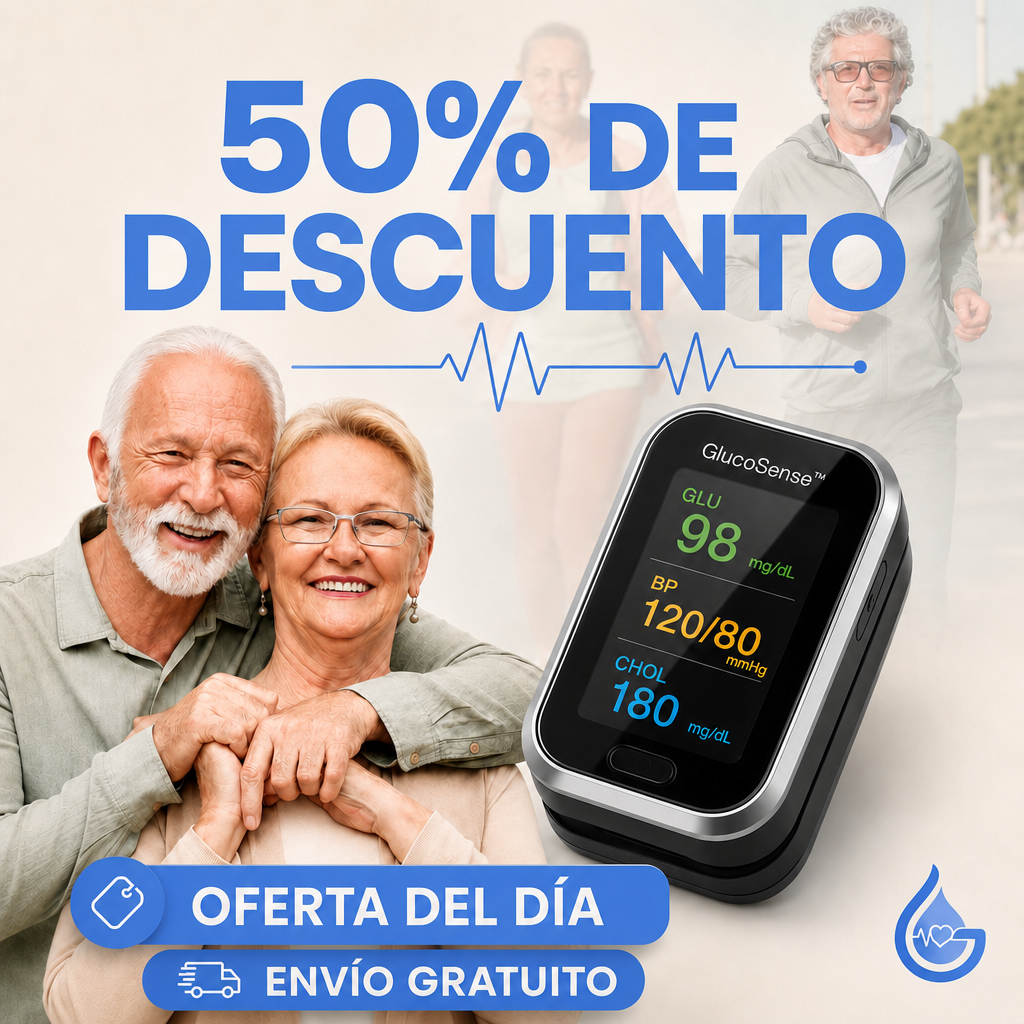 GlucoSense™ 3 en 1 : Medidor de Glucosa Sin Dolor + Colesterol + Presión Arterial + Oxígeno + ENVÍO GRATIS
