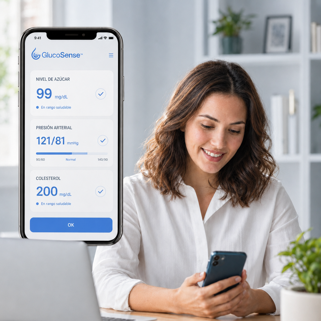GlucoSense™ 3 en 1 : Medidor de Glucosa Sin Dolor + Colesterol + Presión Arterial + Oxígeno + ENVÍO GRATIS
